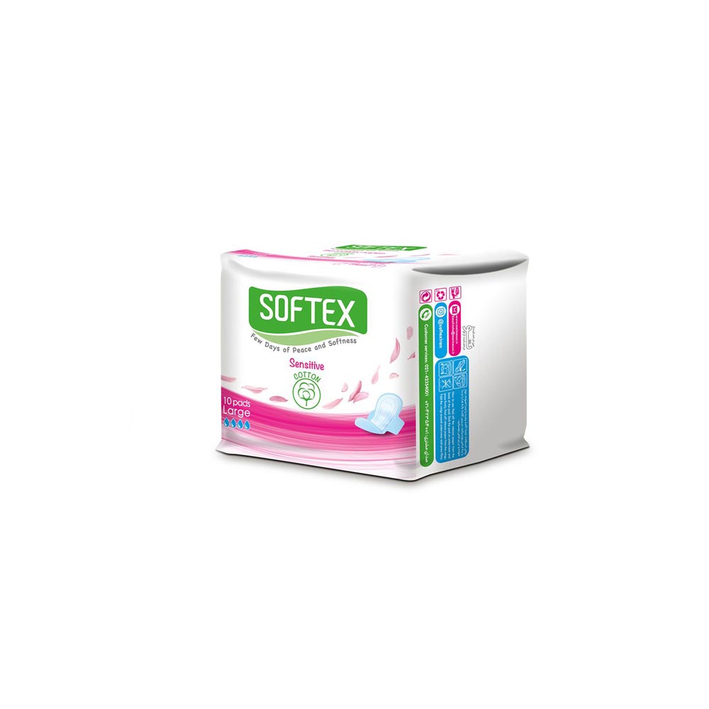 نوار بهداشتی بالدار نازک سافتکس Softex بسته 10 عددی